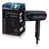 Фен профессиональный ERGOLUX ELX-НD13-C02 черно/розовый со склад. руч. (1600 Вт, 220-240В)